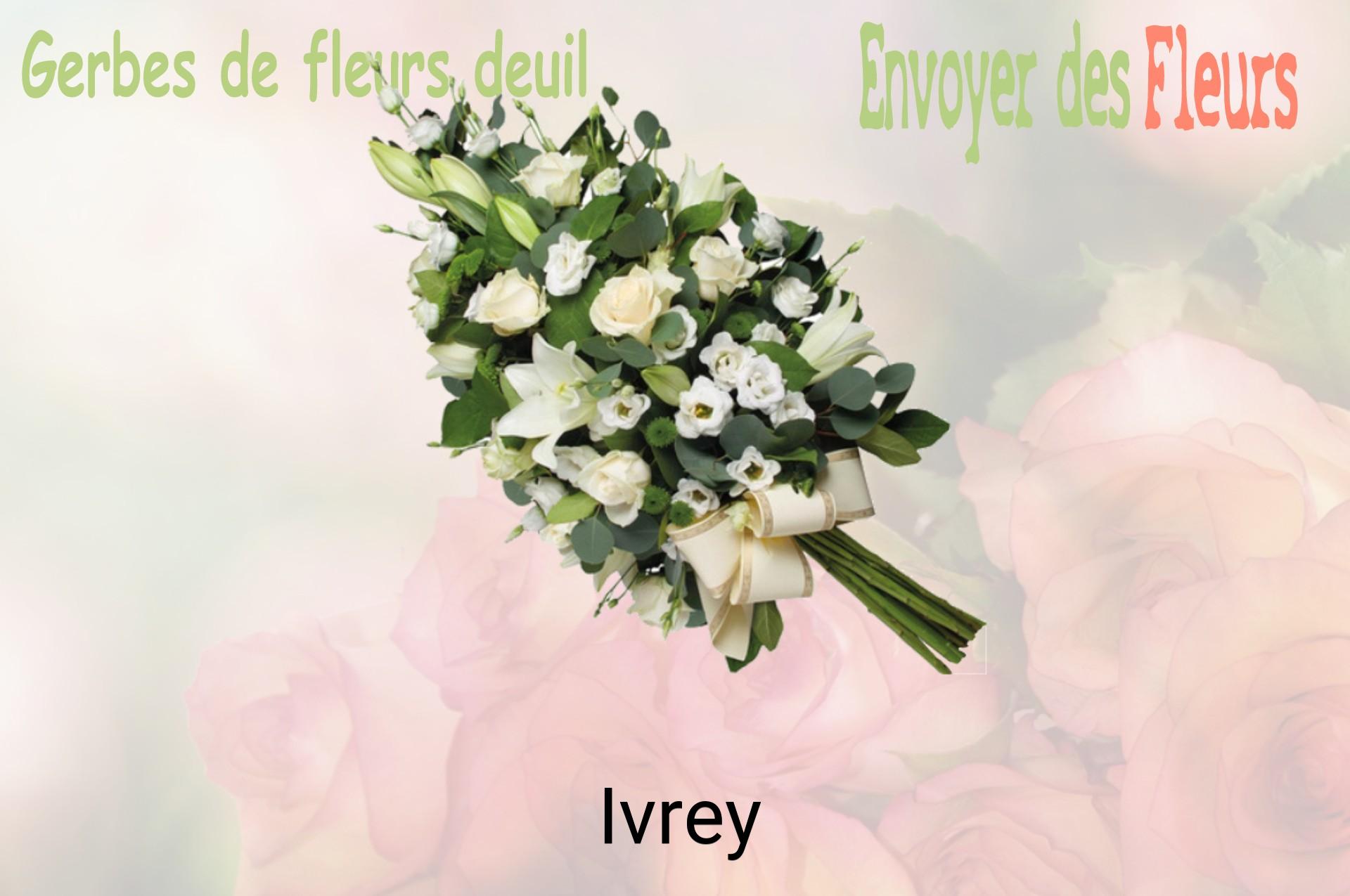 Gerbe de fleurs de deuil livrée à Ivrey